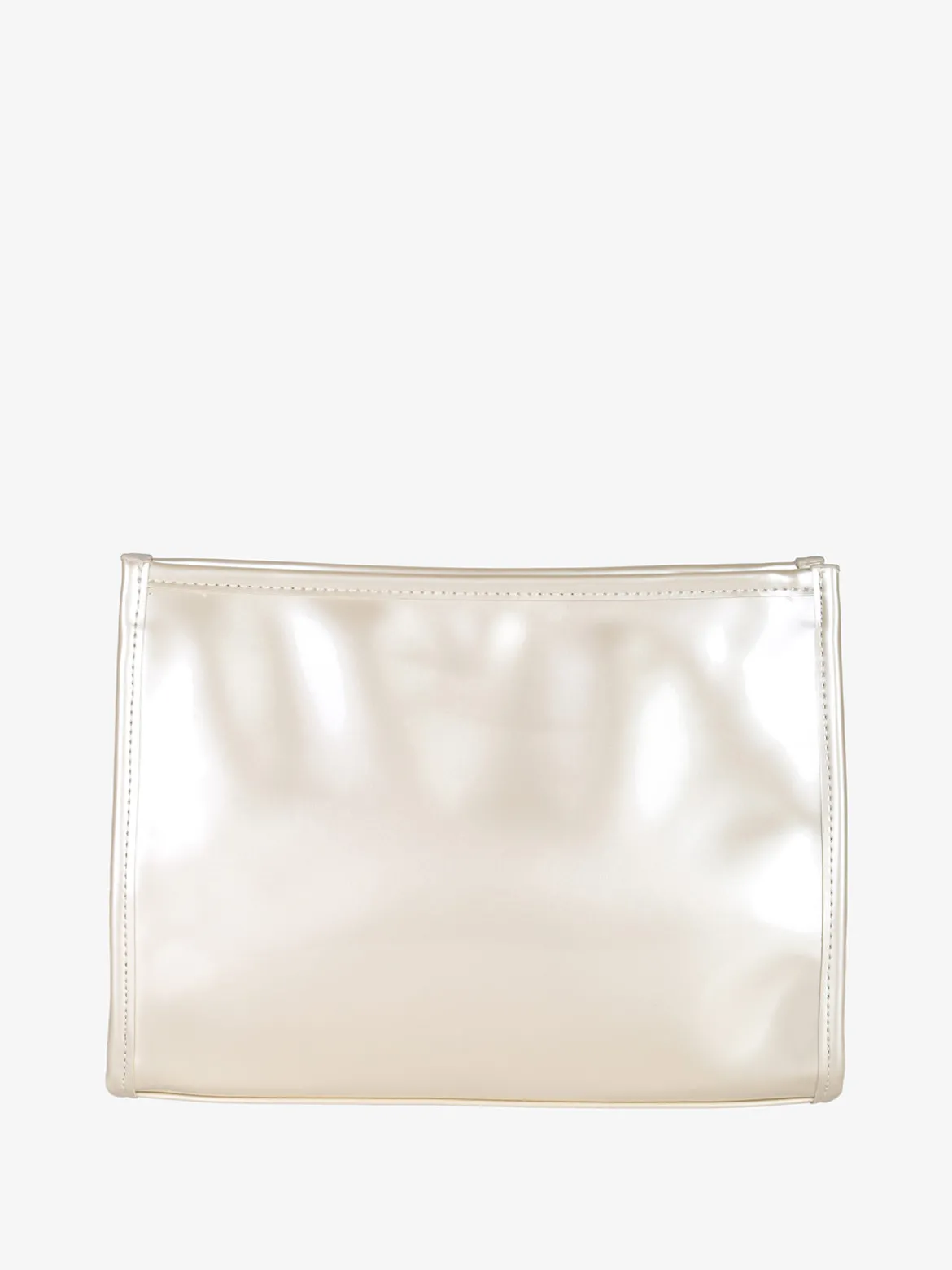 Laura Biagiotti Beauty case in vernice da donna con zip - platino