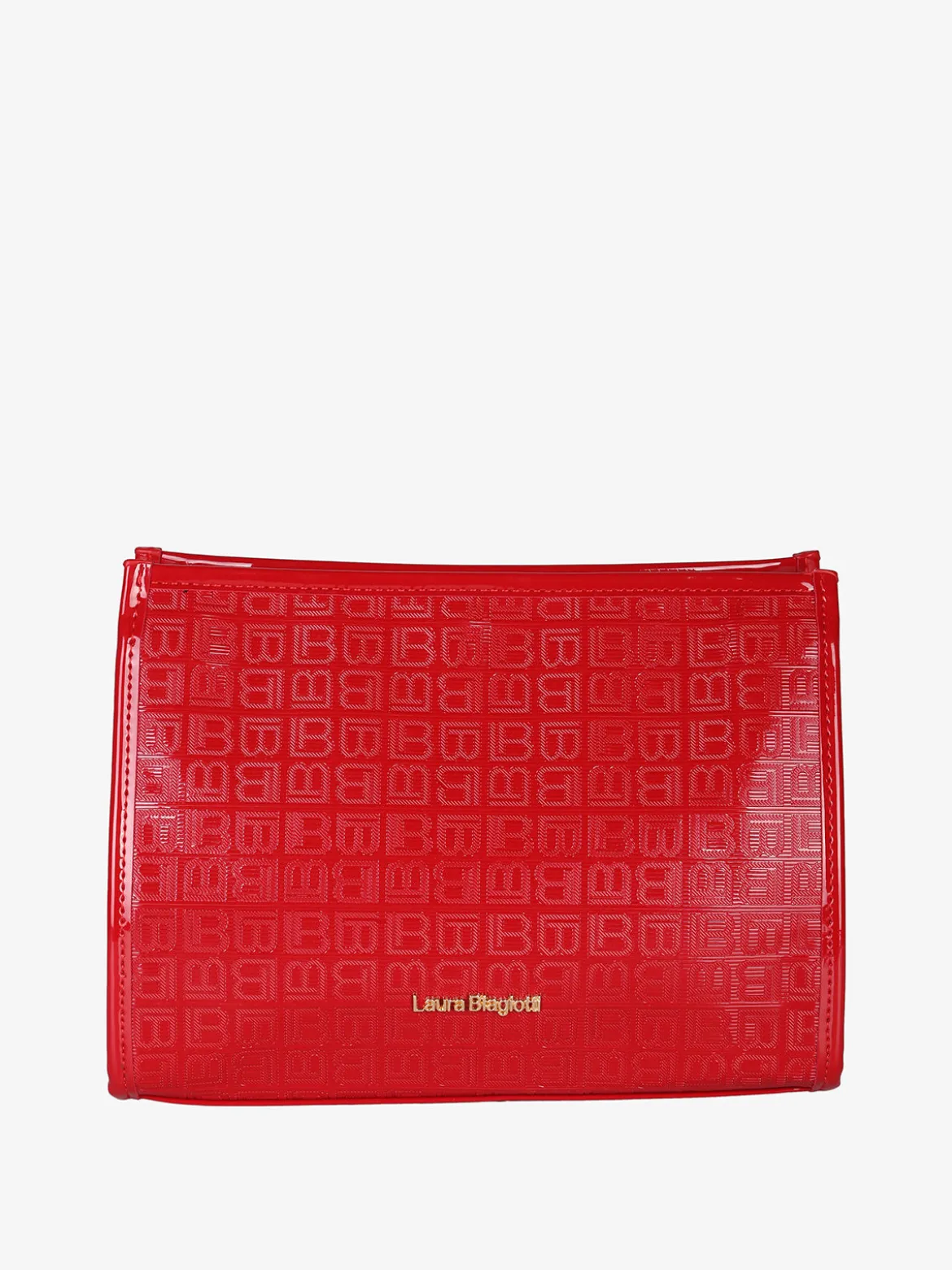 Laura Biagiotti Beauty case in vernice da donna con zip - rosso