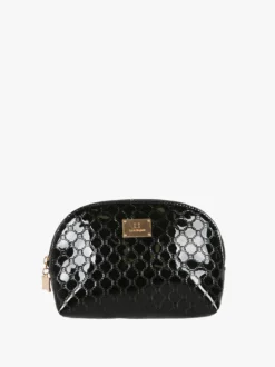Laura Biagiotti Beauty case mini da donna in vernice con logo - nero