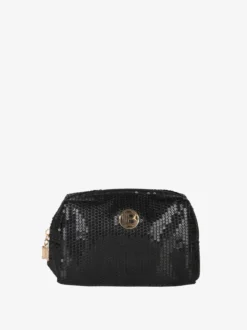 Laura Biagiotti Beauty case piccolo da donna in tessuto con paillettes - nero