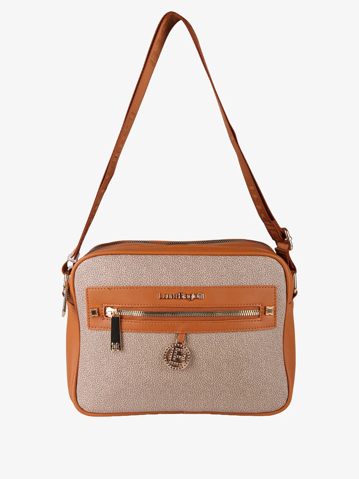Laura Biagiotti Borsa a tracolla da donna con dettaglio di strass - cuoio