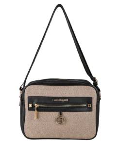 Laura Biagiotti Borsa a tracolla da donna con dettaglio di strass - nero