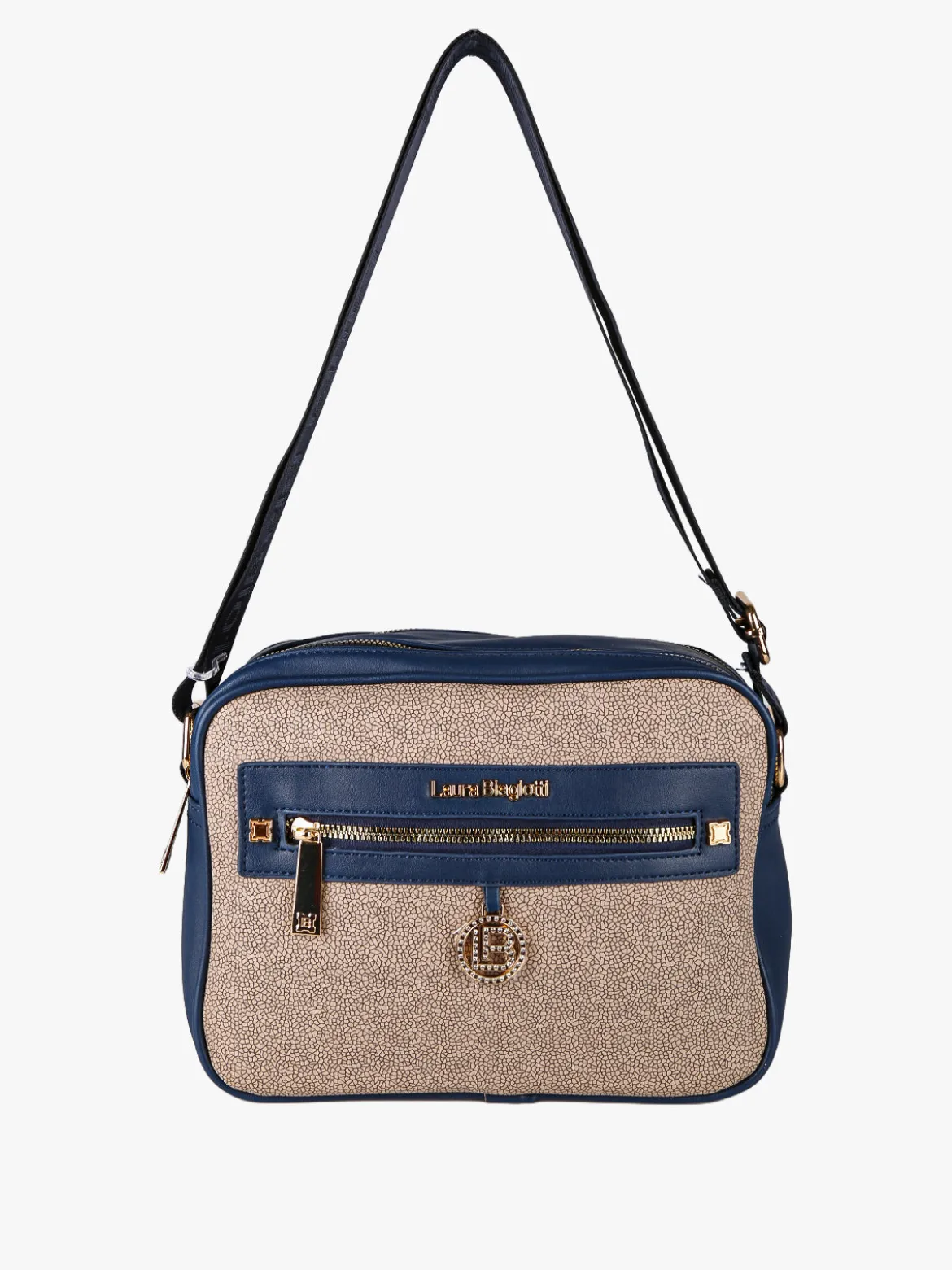 Laura Biagiotti Borsa a tracolla da donna con dettaglio di strass - blu