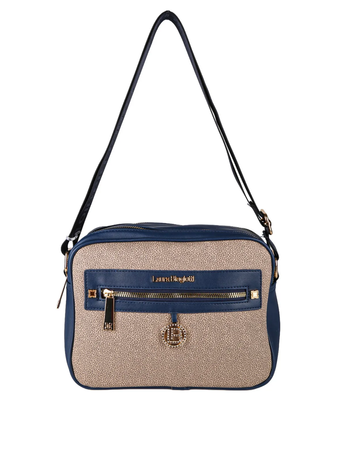 Laura Biagiotti Borsa a tracolla da donna con dettaglio di strass - blu
