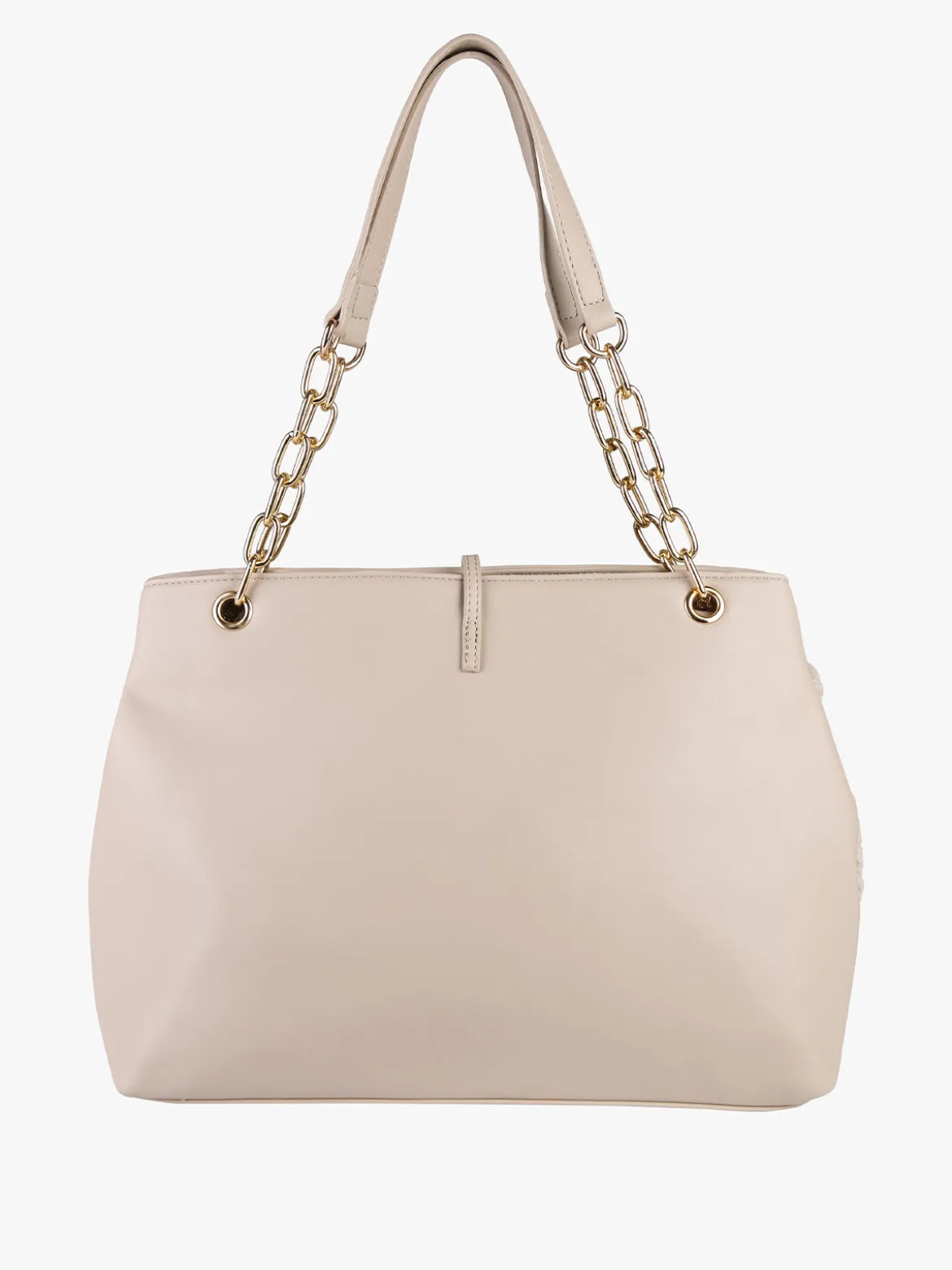 Laura Biagiotti Borsa donna con ecopelo e doppi manici a catena - beige