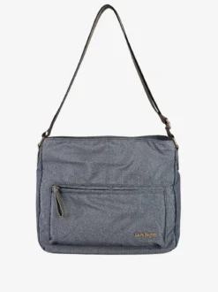 Laura Biagiotti Borsa donna grande a tracolla in nylon - grigio