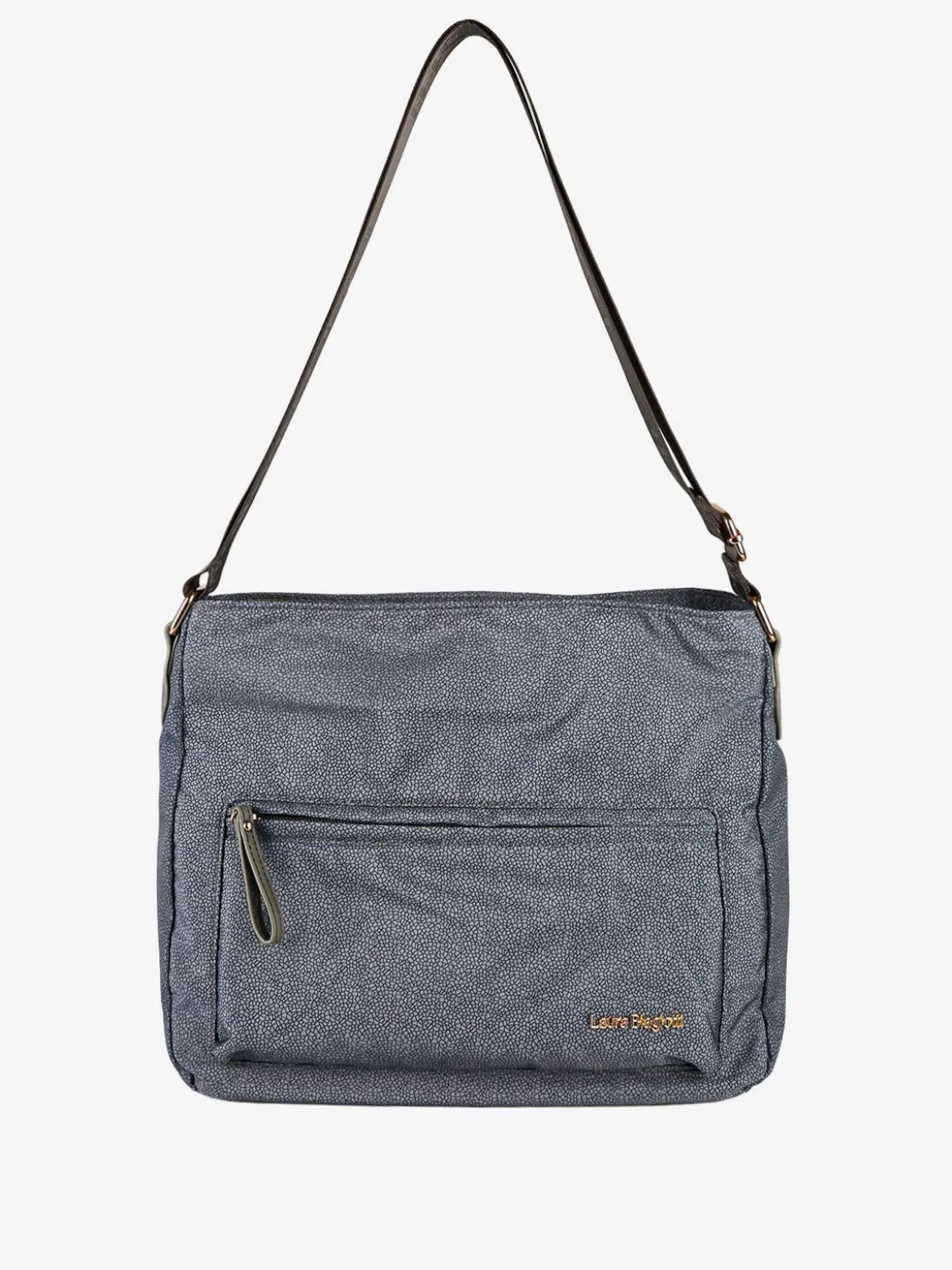 Laura Biagiotti Borsa donna grande a tracolla in nylon - grigio