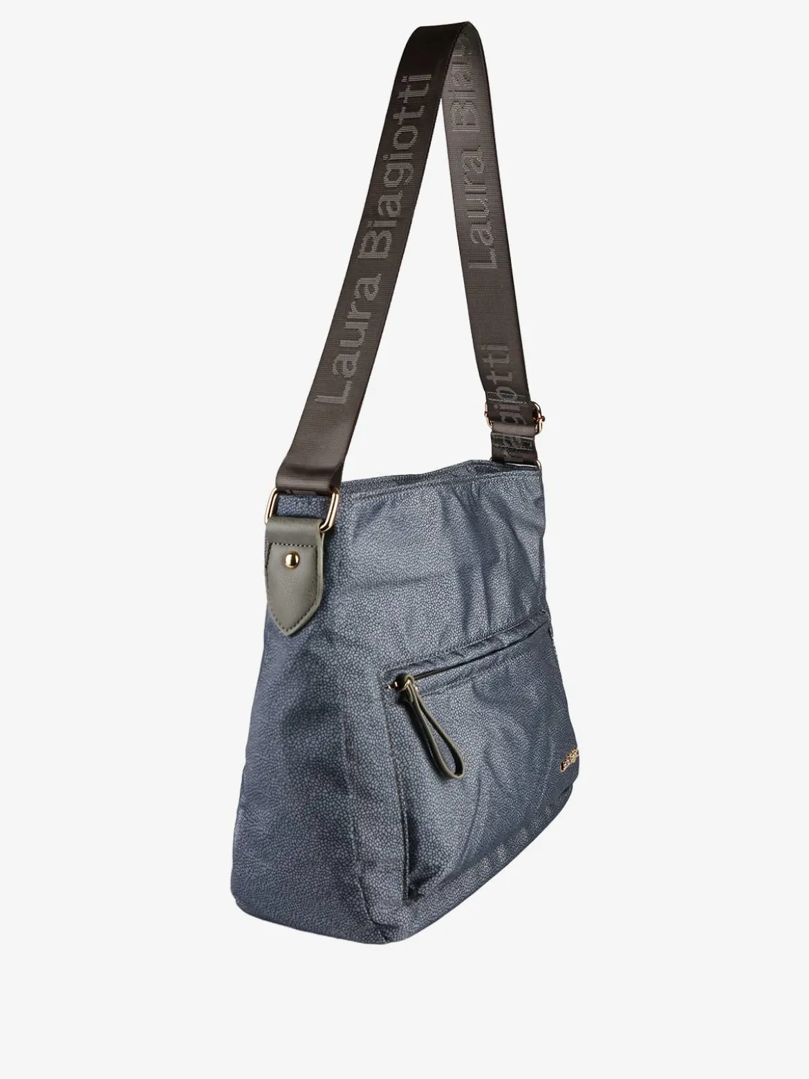 Laura Biagiotti Borsa donna grande a tracolla in nylon - grigio
