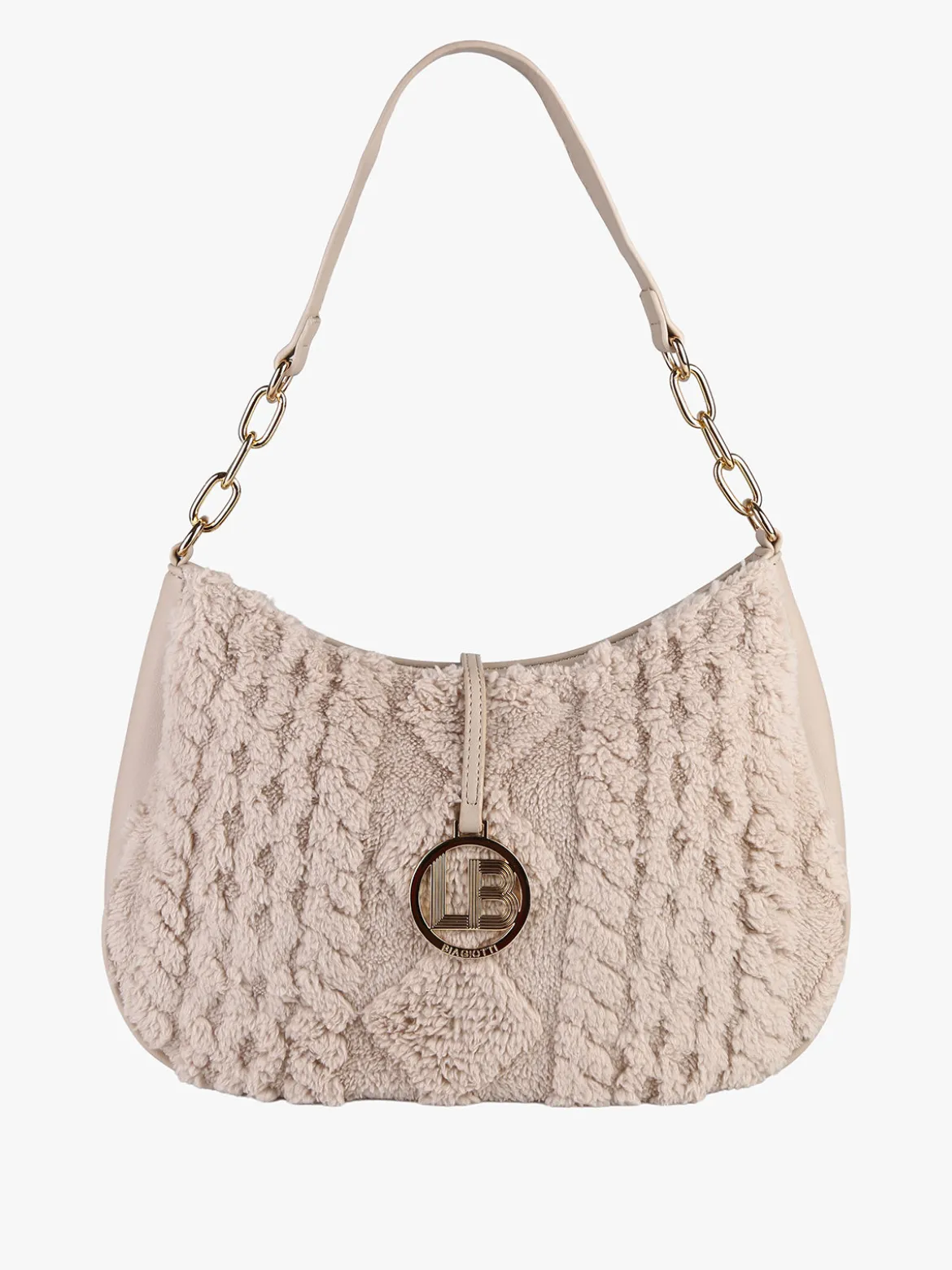 Laura Biagiotti Borsa donna hobo con ecopelo - beige