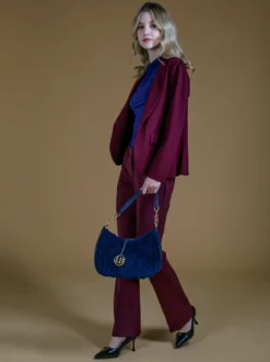 Laura Biagiotti Borsa donna hobo con ecopelo - blu scuro