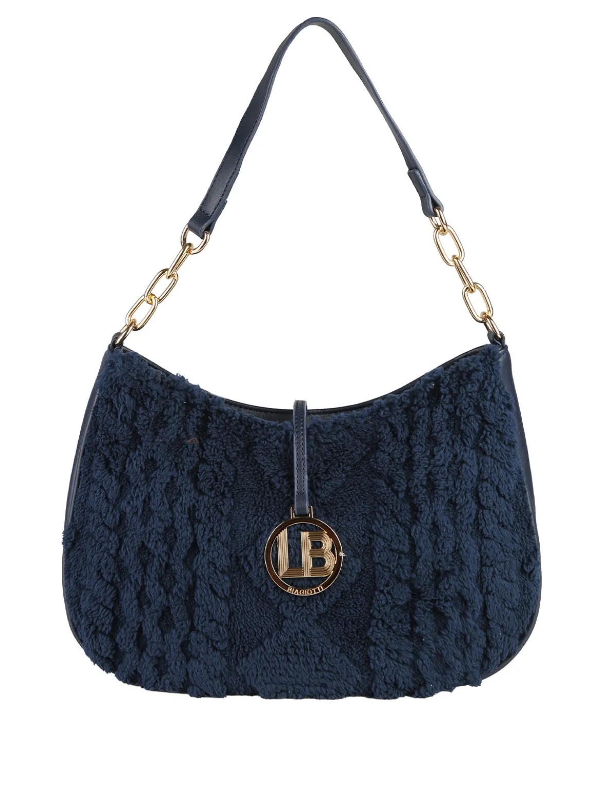 Laura Biagiotti Borsa donna hobo con ecopelo - blu scuro