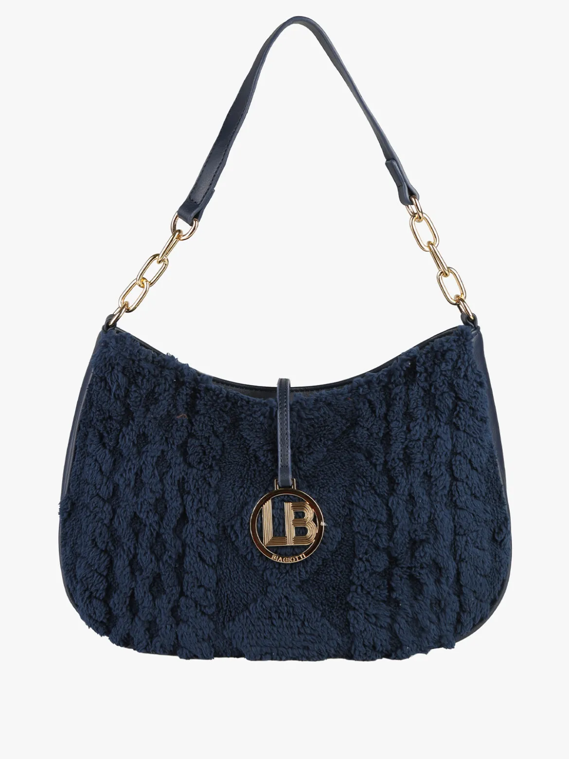 Laura Biagiotti Borsa donna hobo con ecopelo - blu scuro