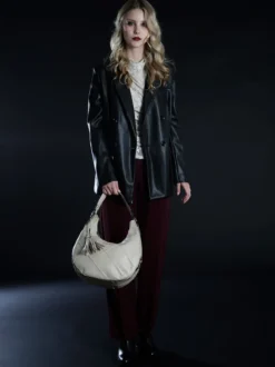 Laura Biagiotti Borsa donna hobo con trama a rombi - naturale