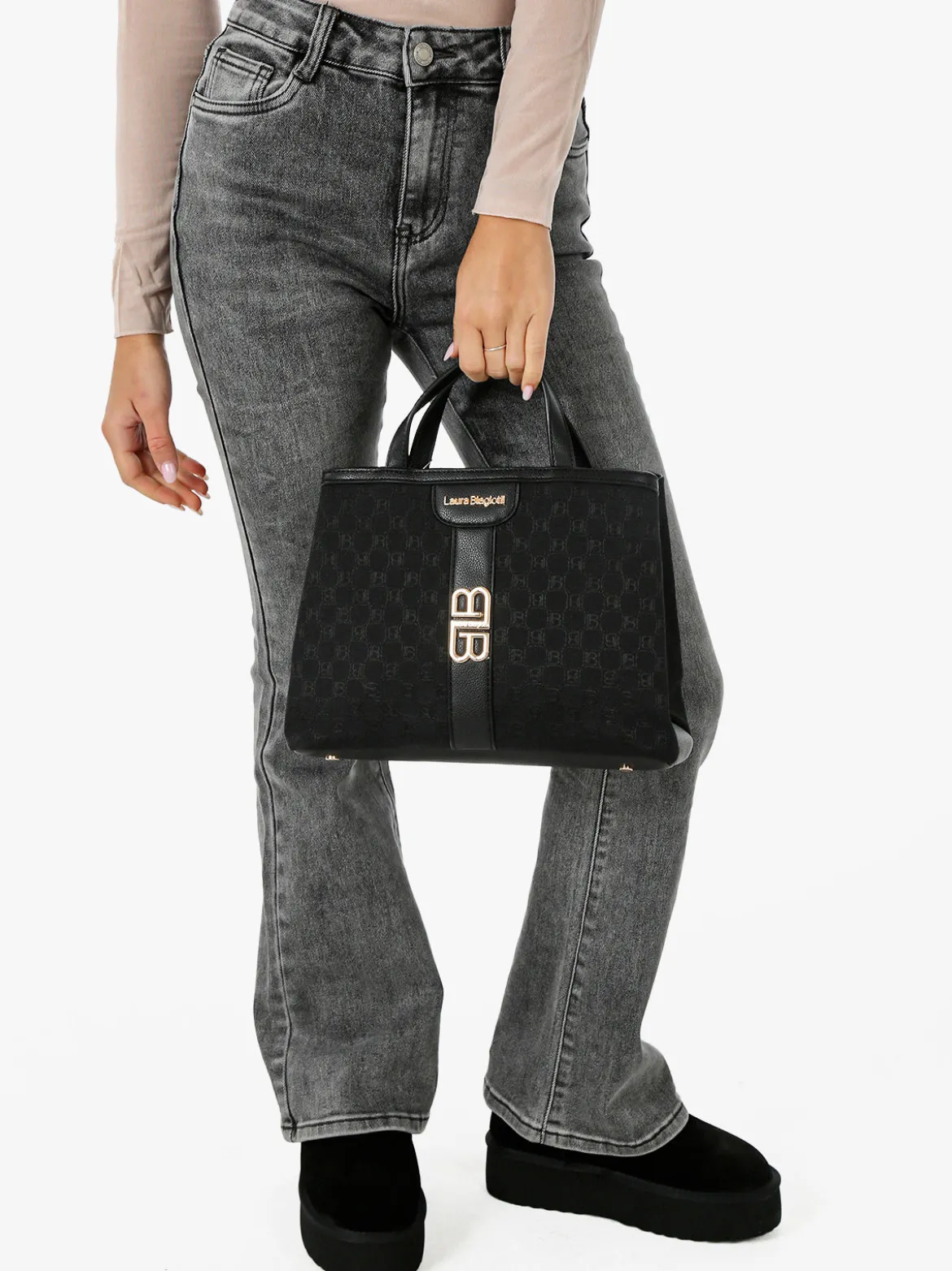 Laura Biagiotti Borsa donna mini tote con doppi manici - nero