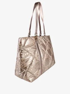 Laura Biagiotti Borsa donna shopping in tessuto impermeabile - champagne