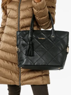 Laura Biagiotti Borsa donna tote con trama a rombi - nero