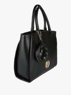 Laura Biagiotti Borsa donna tote in ecopelle con portamonete a fiore - nero