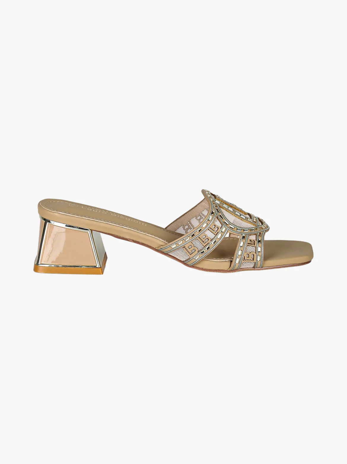 Laura Biagiotti Ciabatte donna con logo e strass - marrone