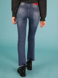 Laura Biagiotti Jeans donna a vita alta con finale sfrangiato