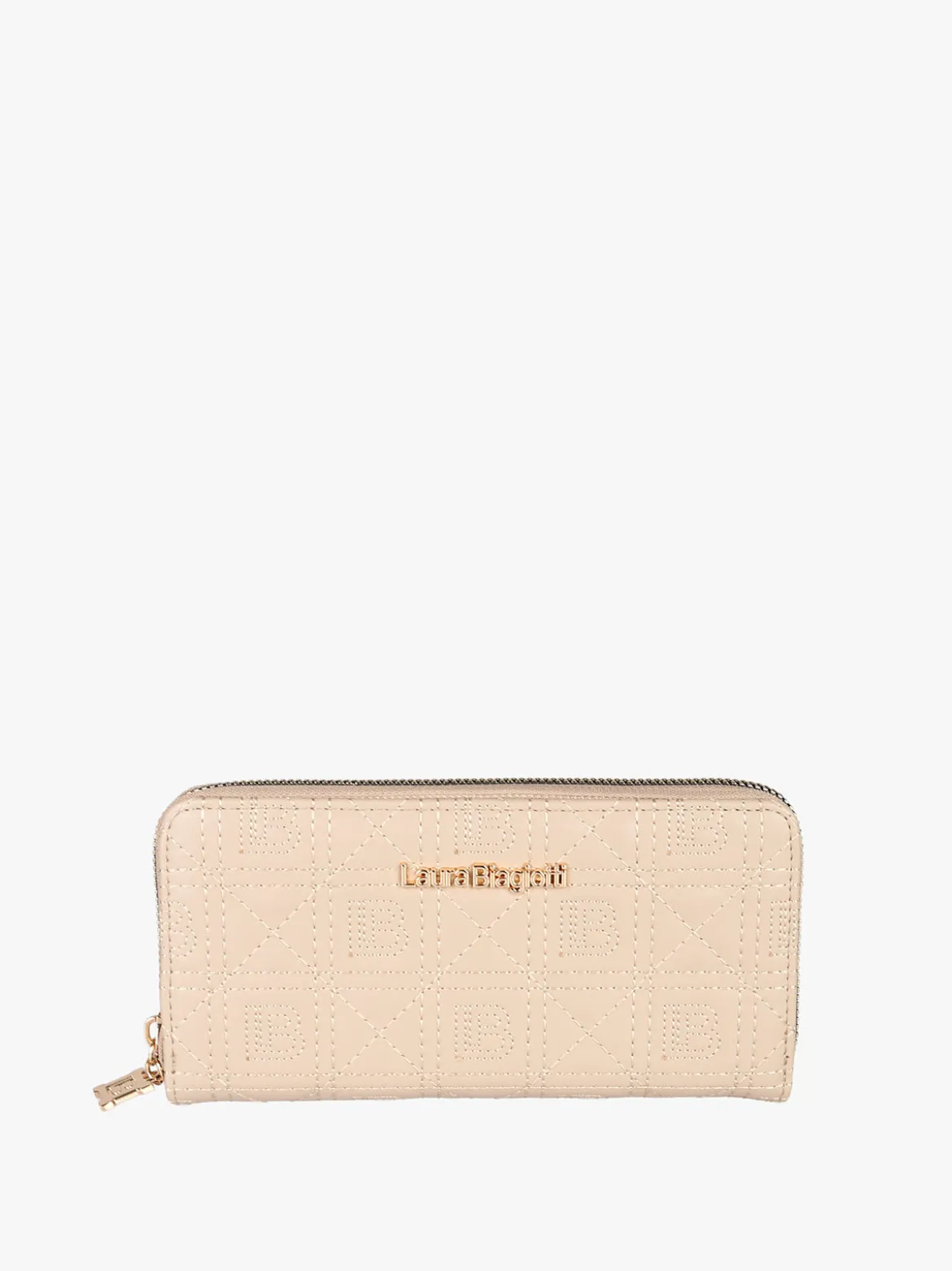 Laura Biagiotti Portafoglio donna in ecopelle con zip - naturale
