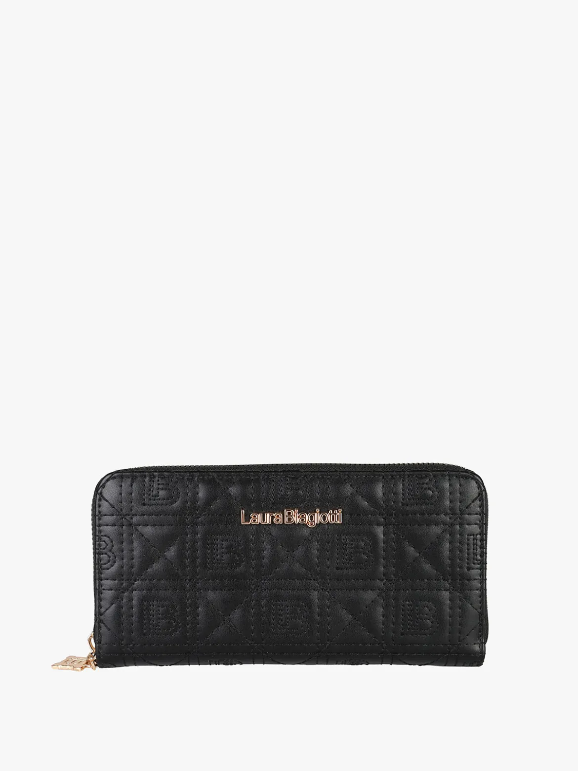 Laura Biagiotti Portafoglio donna in ecopelle con zip - nero