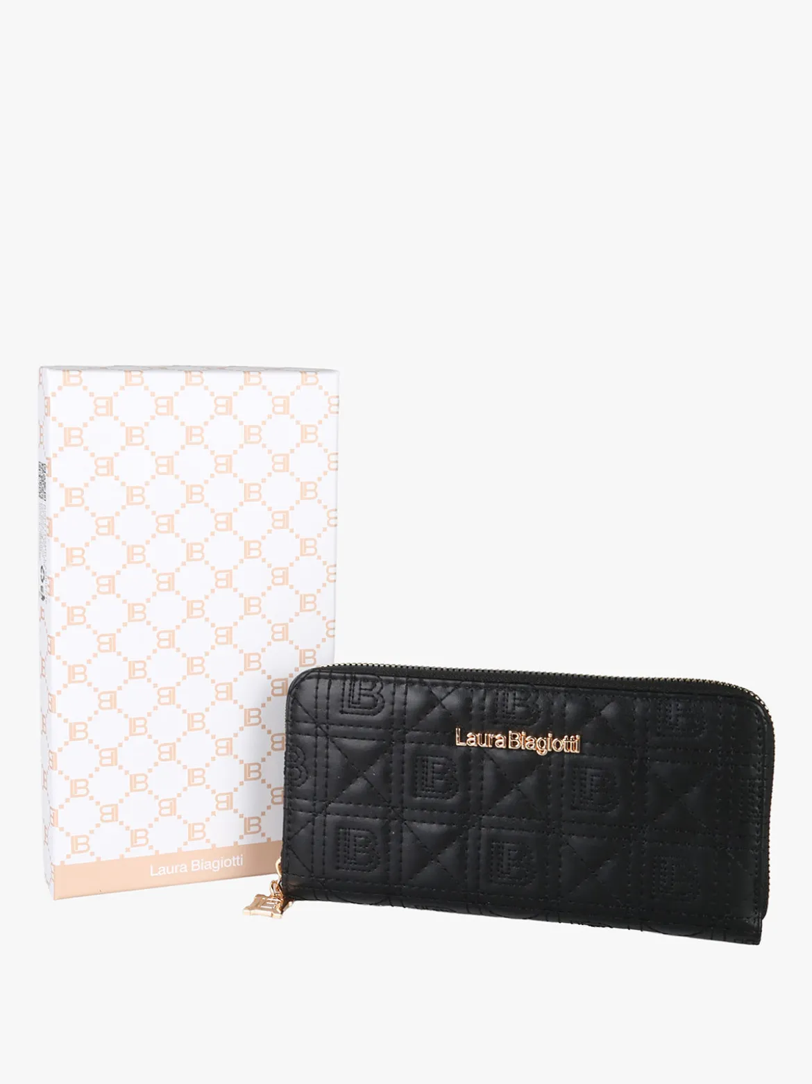 Laura Biagiotti Portafoglio donna in ecopelle con zip - nero