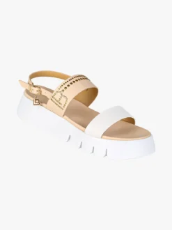 Laura Biagiotti Sandali donna con platform e dettaglio di borchie - beige