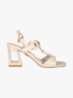 Laura Biagiotti Sandali donna con tacco largo e cinturino con fibbia - beige