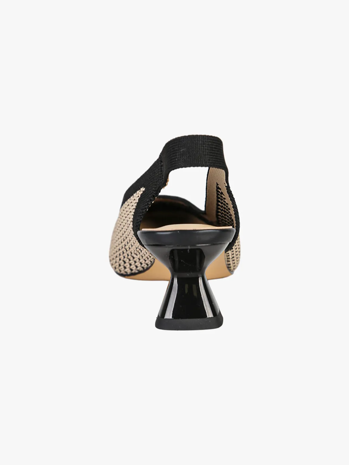 Laura Biagiotti Slingback donna in maglia con cinturino e tacco a rocchetto - nero