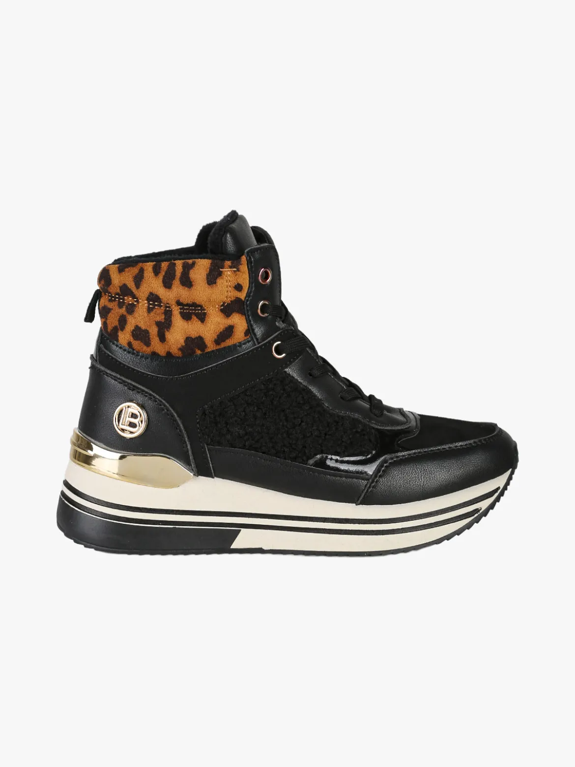 Laura Biagiotti Sneakers donna alte con platform e interno in ecopelo - nero