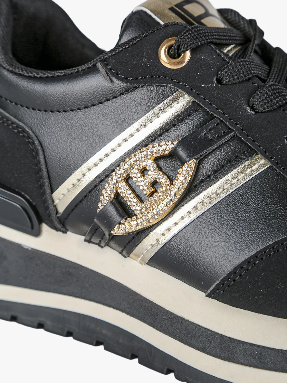 Laura Biagiotti Sneakers donna con dettaglio gioiello e platform - nero