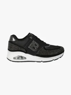 Laura Biagiotti Sneakers donna con micro borchie e zeppa con air - nero
