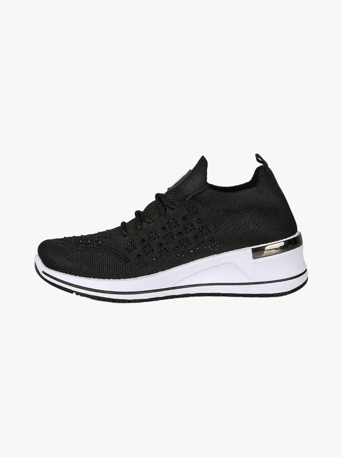 Laura Biagiotti Sneakers donna con strass e zeppa - nero