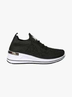 Laura Biagiotti Sneakers donna con strass e zeppa - nero