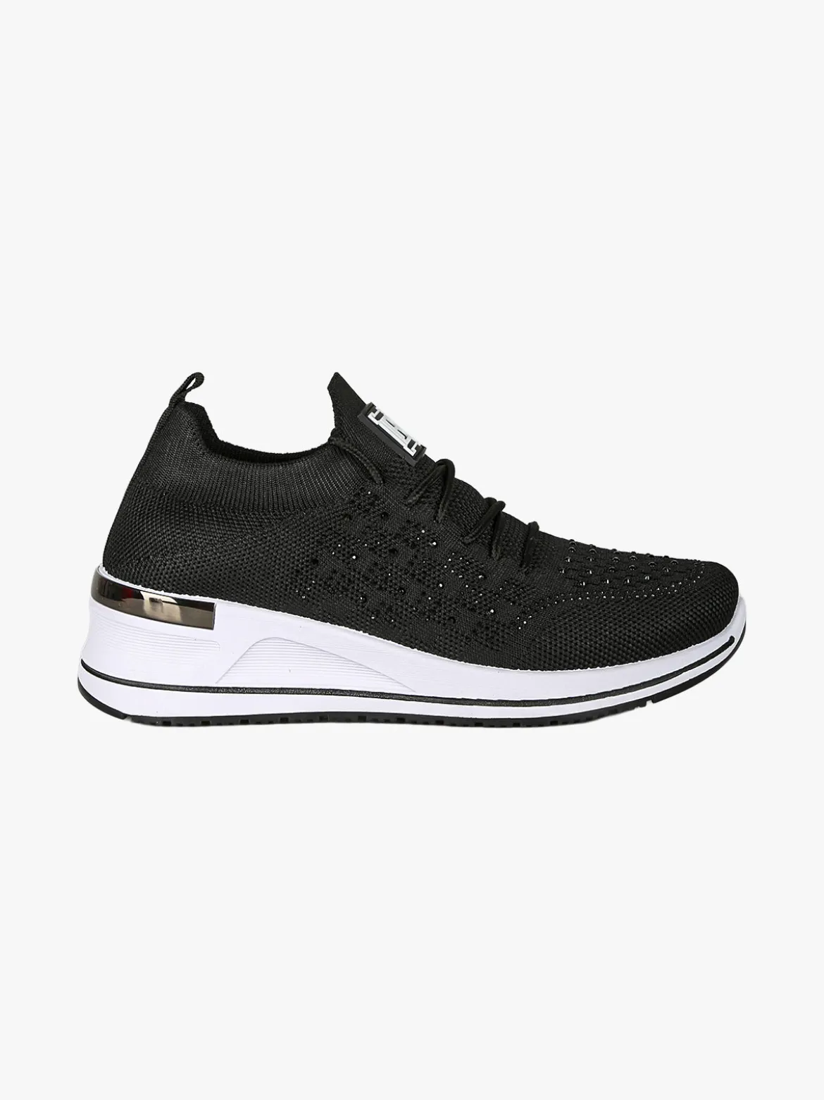Laura Biagiotti Sneakers donna con strass e zeppa - nero