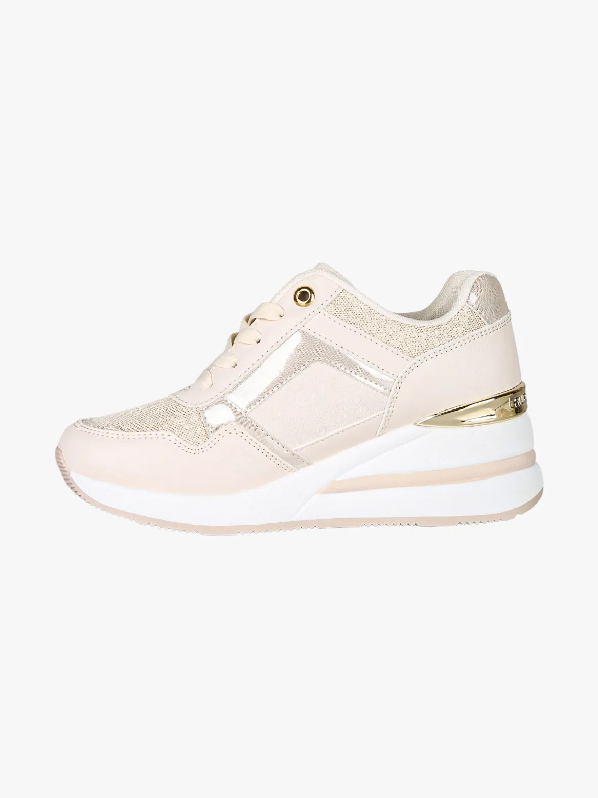 Laura Biagiotti Sneakers donna con zeppa e strass - beige