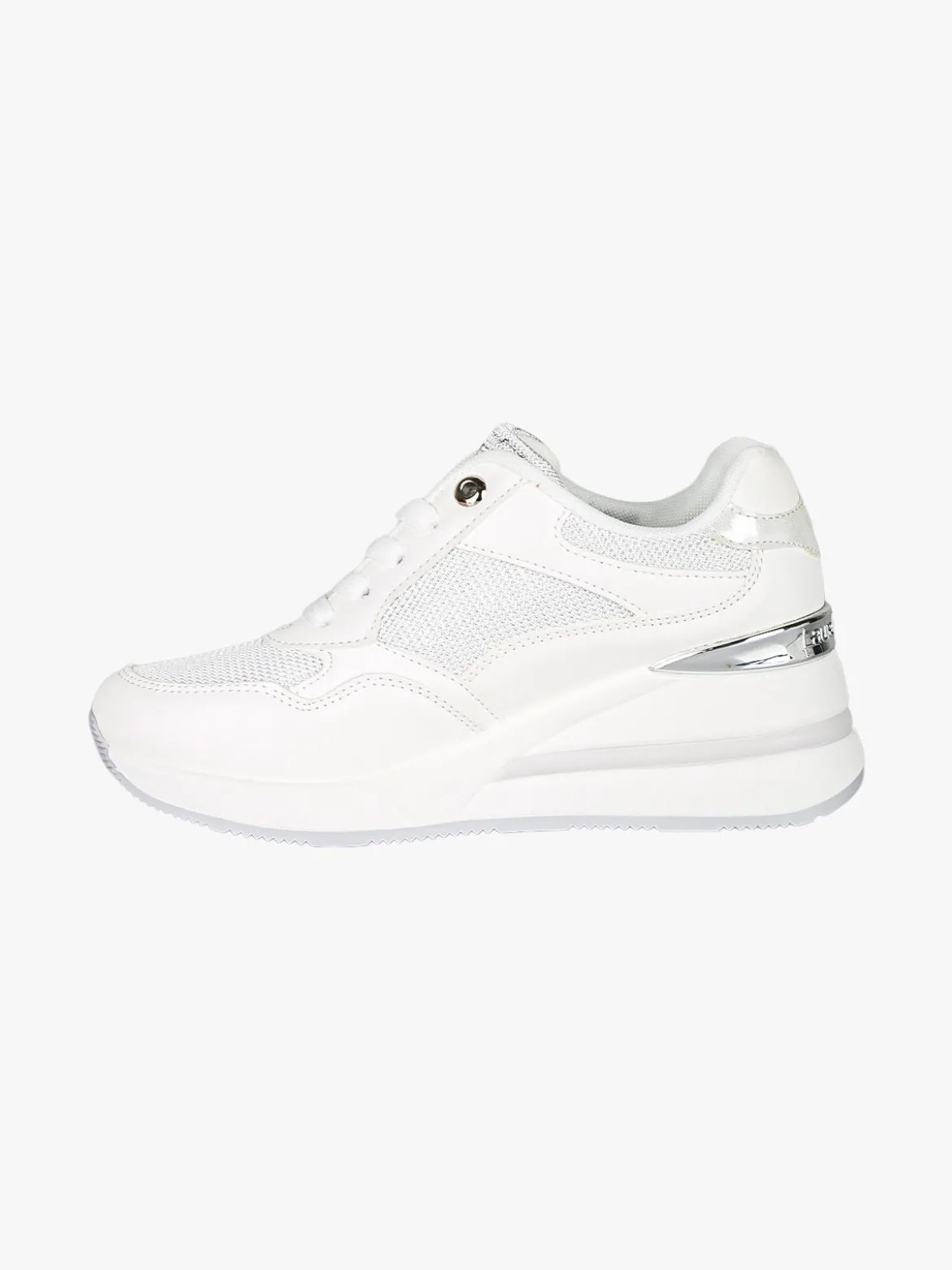 Laura Biagiotti Sneakers donna con zeppa e zip - bianco