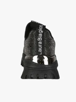 Laura Biagiotti Sneakers donna slip on con strass - nero