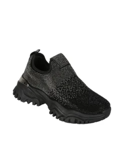 Laura Biagiotti Sneakers donna slip on con strass - nero