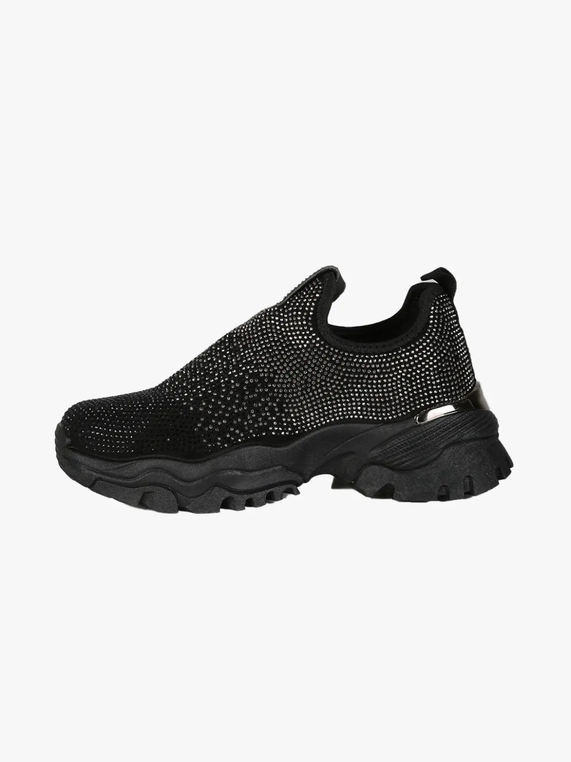 Laura Biagiotti Sneakers donna slip on con strass - nero