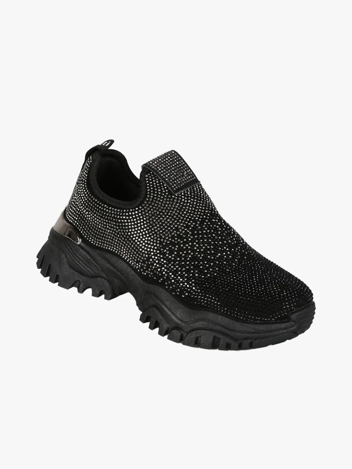 Laura Biagiotti Sneakers donna slip on con strass - nero