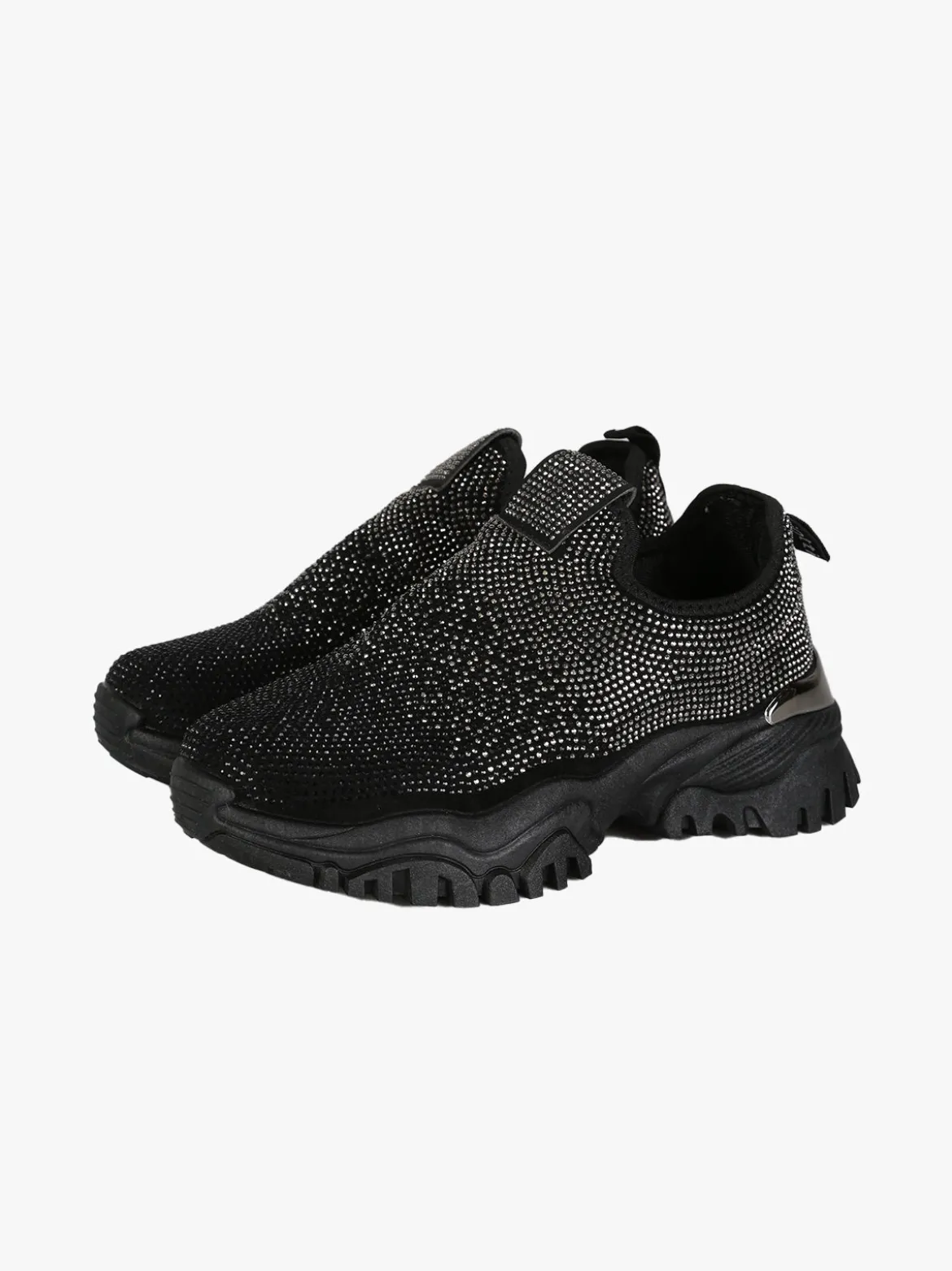 Laura Biagiotti Sneakers donna slip on con strass - nero