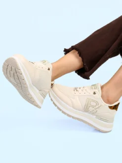 Laura Biagiotti Sneakers donna stringate con platform - beige