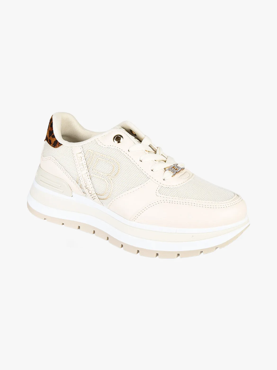 Laura Biagiotti Sneakers donna stringate con platform - beige