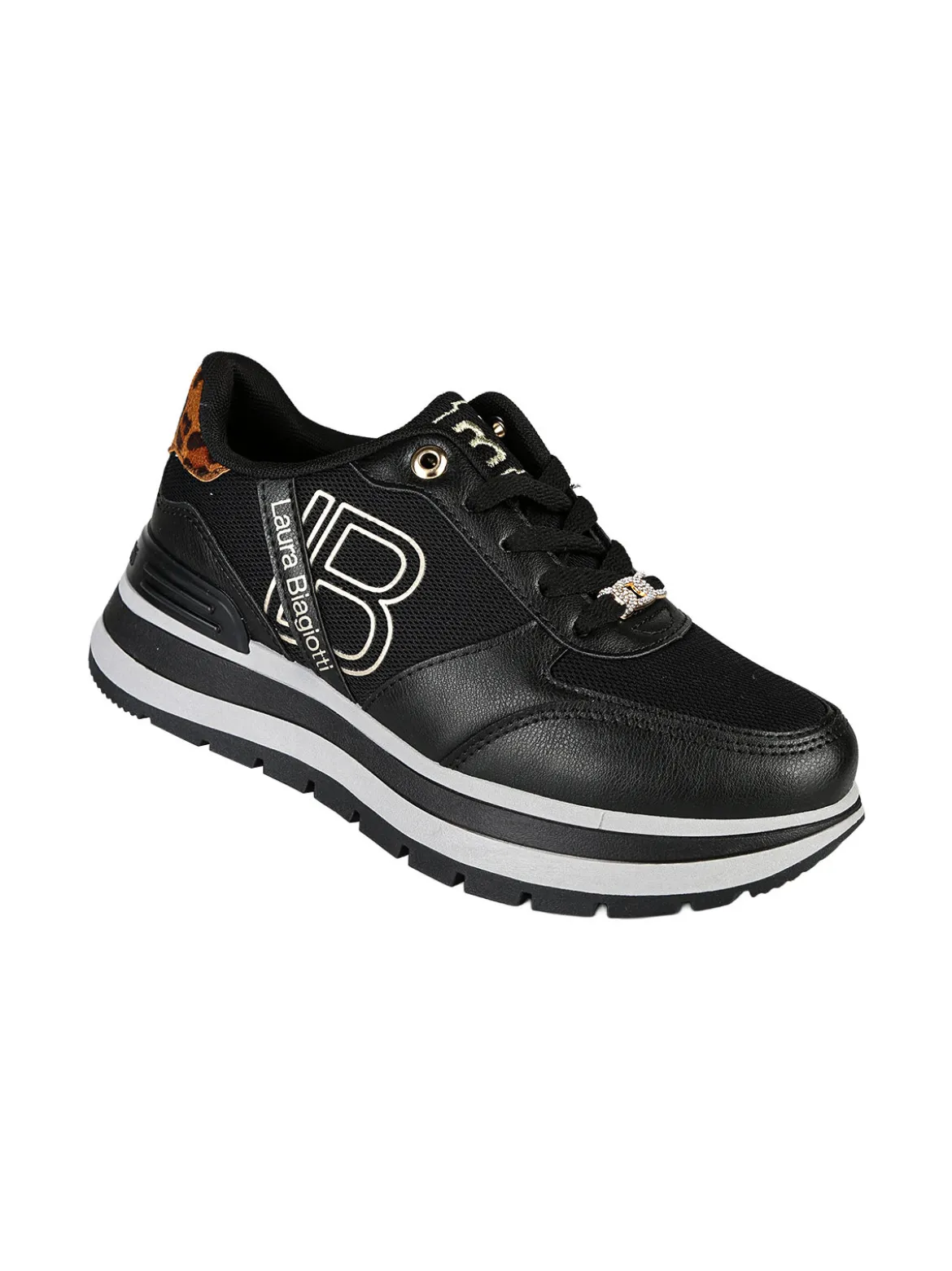 Laura Biagiotti Sneakers donna stringate con platform - nero
