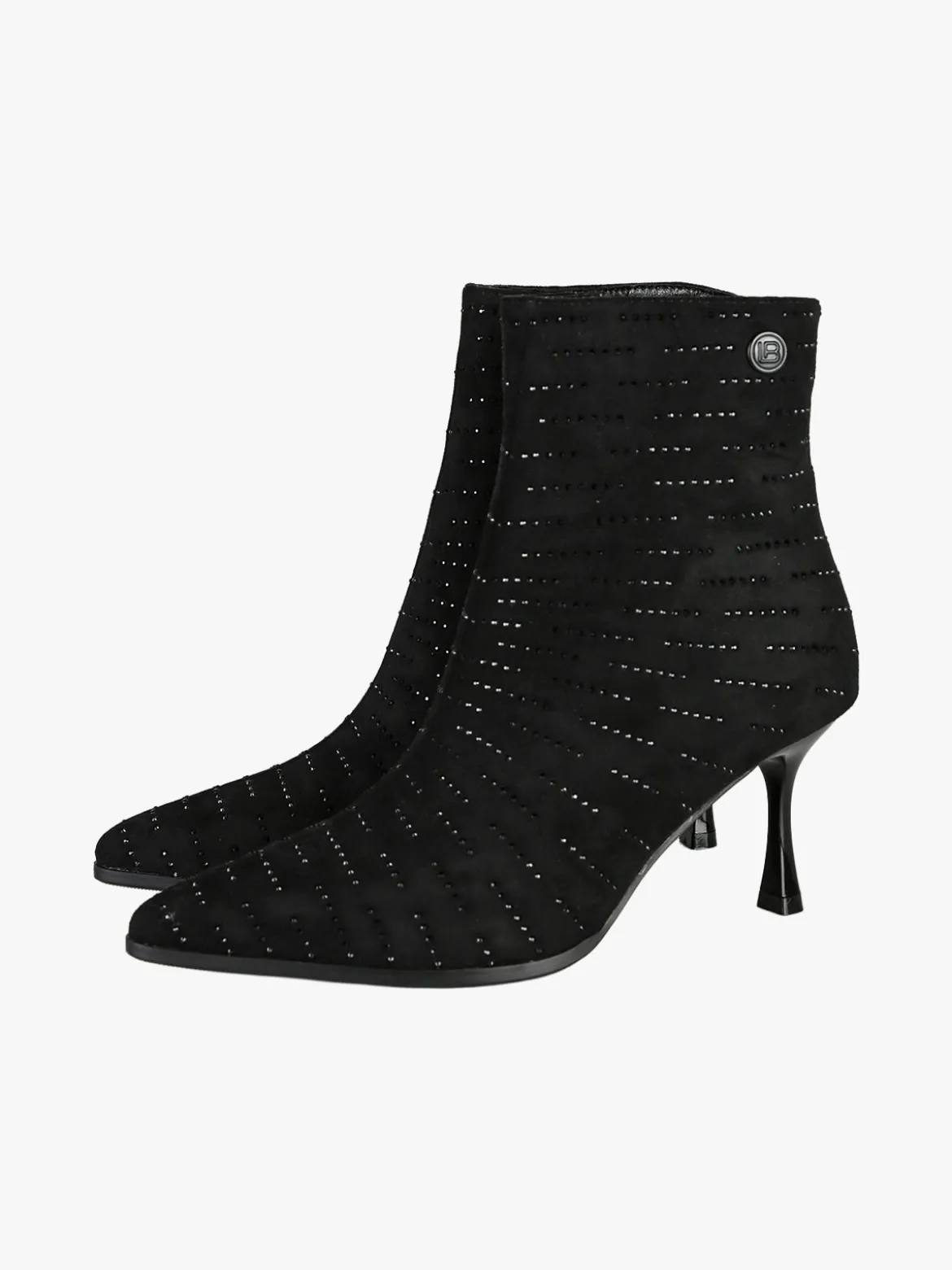 Laura Biagiotti Stivaletti donna con tacco e piccole borchie - nero