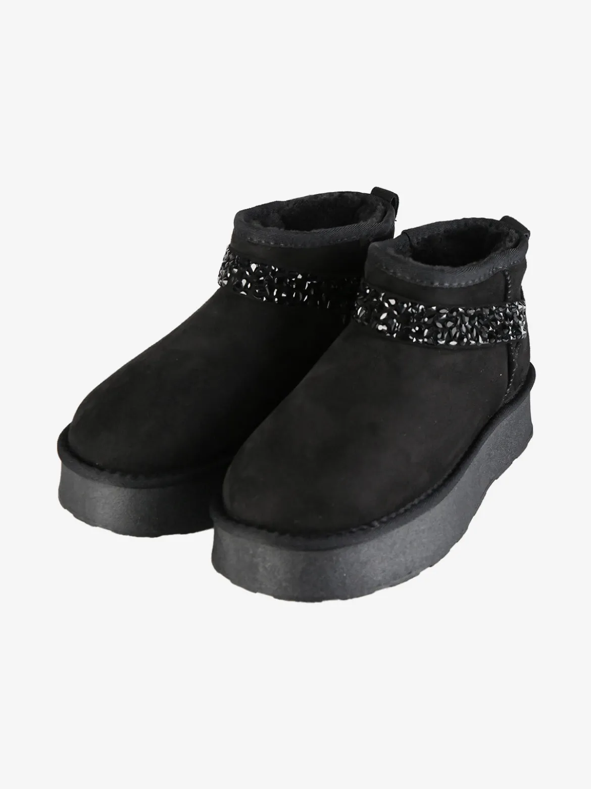 Laura Biagiotti Stivaletti donna in tessuto scamosciato con strass e platform