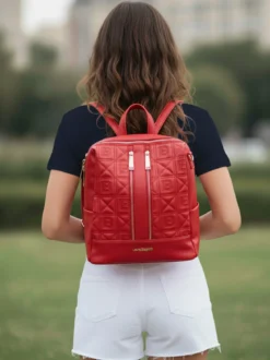 Laura Biagiotti Zaino donna in ecopelle con monogramma - rosso