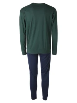 Legea Pigiama lungo da uomo in misto cotone interlock - verde