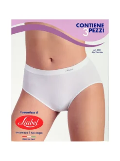 Liabel Confezione da 3 slip donna a vita alta in microfibra - nero